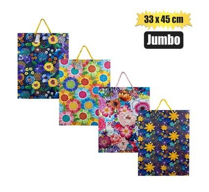 077-000324 Gift-bag paper jmb 33x45cm everyday flwr