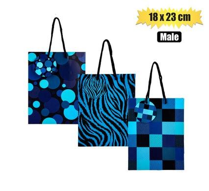 077-000340 Gift-bag paper med 18x23cm every male