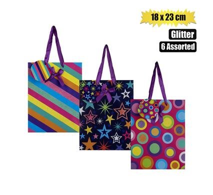 077-000399 Gift-bag paper med 18x23cm everyday glit