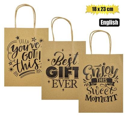 Gift-bag ppr eng words med 18x23cm