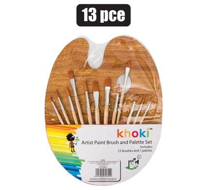 Art+craft paint palette & 12pc brush set