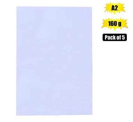 Art+craft board A2 160g sheet white 5pk
