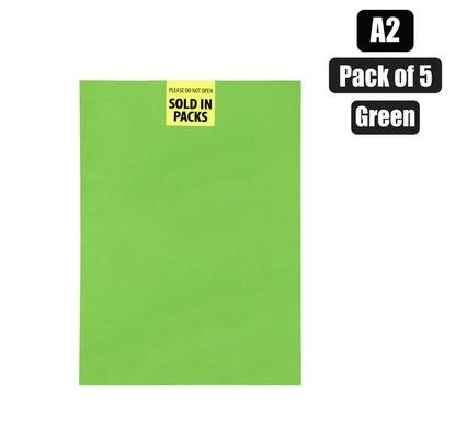 Art+craft board A2 160g sheet green 5pk