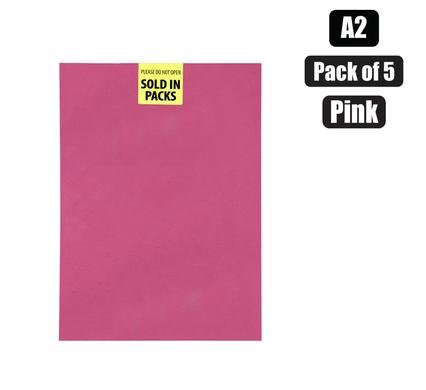 Art+craft board A2 160g sheet pink 5pk