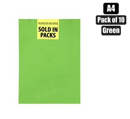 Art+craft board A4 160g sheet green 10pk