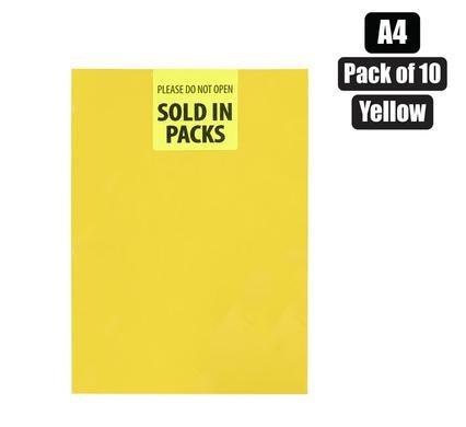 Art+craft board A4 160g sheet yellw 10pk