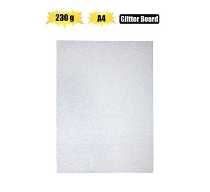 Art+craft A4 glitter board 230gsm silver