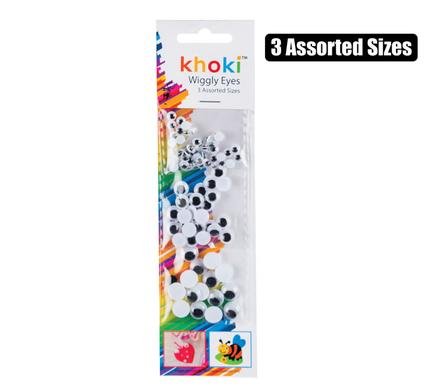 Art+craft wiggly eyes 3 asstd sizes