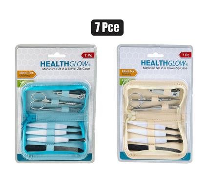 Nail manicure set 7pc+bag blister h/glow