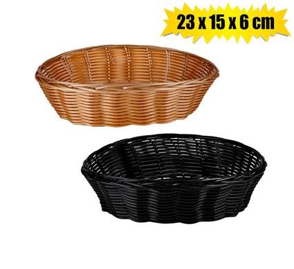Woven plastic basket 23x15x6cm