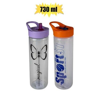 Water bottle 730ml w/straw