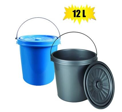 Bucket pl 12l w/lid