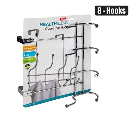Hook hanger chrome 8-hook over door