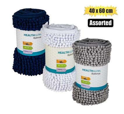 Bathmat chenille 40x60cm asstd