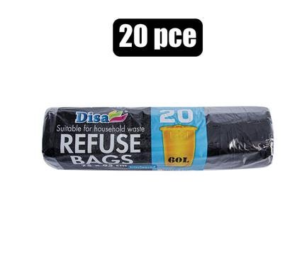 Refuse bag black 20pc 750x950mm