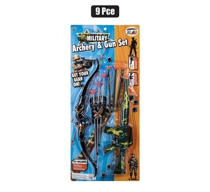 Gun rifle suction dart archery set 9pc