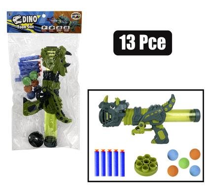 Gun foam dart/ball dino 13pc asstd 33cm