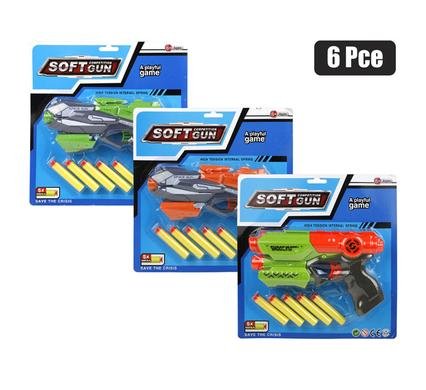 Gun foam dart bright 21cm, 6pc asstd