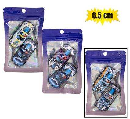 Die cast set 2pc police p/b racers 6.5cm