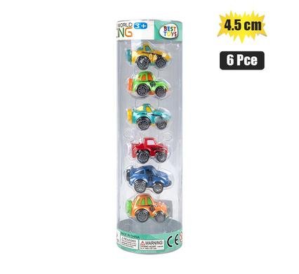 Vehicle racer set of 6 in tube 4.5cm eac