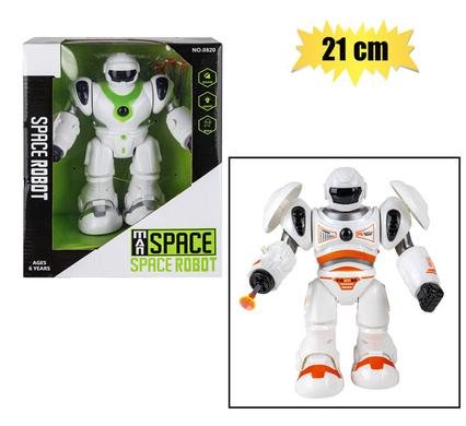 Battery operated robot white 21cm