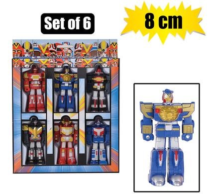 Boys playset figurine robot 6pc 8cm