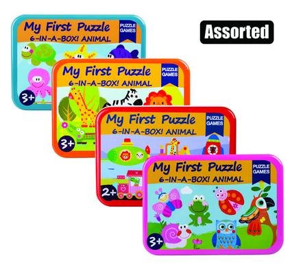 Puzzle wood tin asstd designs & pieces a