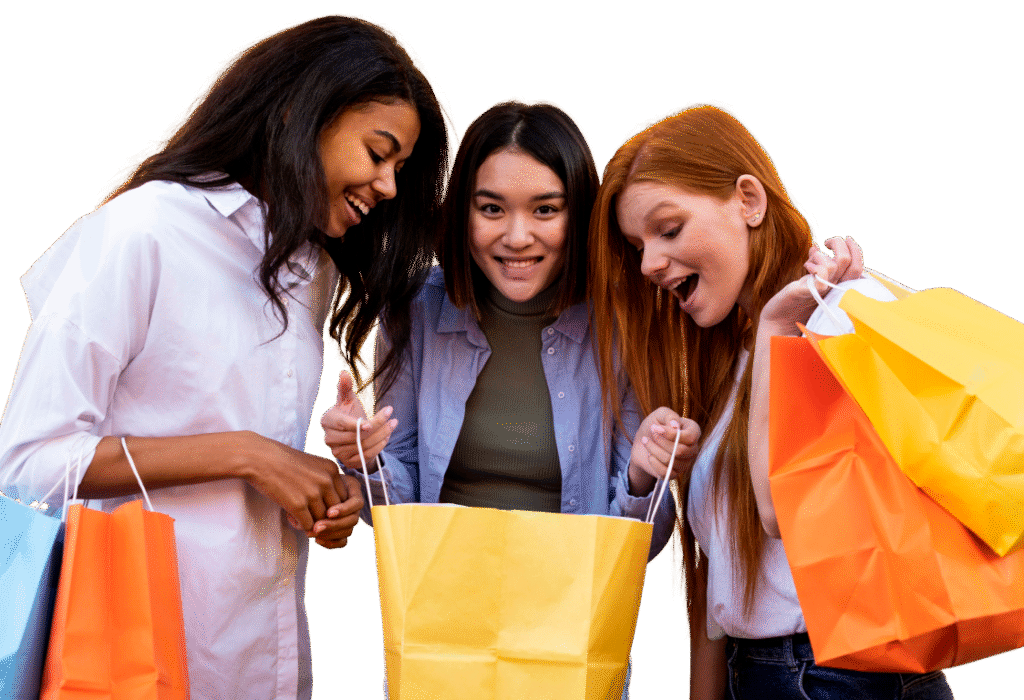 3 woman exited to see what was ordered.