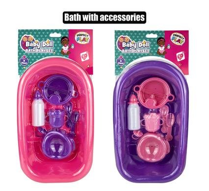 Doll baby bath w/accessories asstd