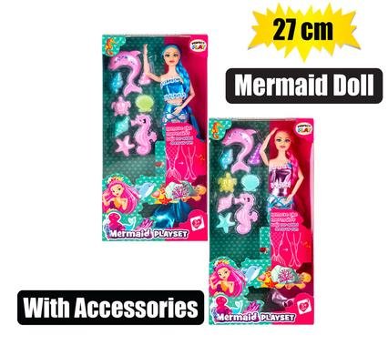 Doll mermaid 27cm w/accessories
