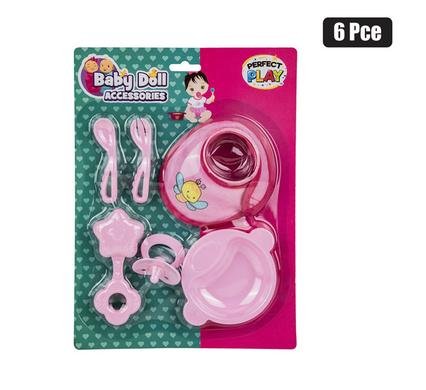 Baby doll accessory feeding 6pc set