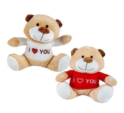 Plush love bear brown & red 19cm