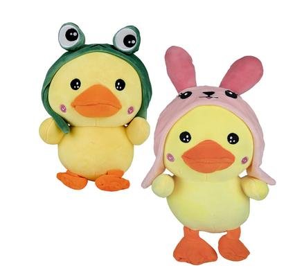 Plush duck w/hoodie 30cm asstd