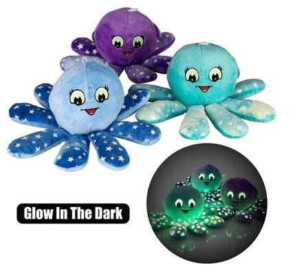 Plush ball glow in dark octopus 10cm