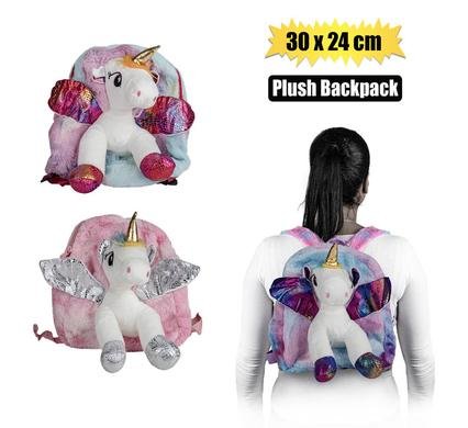 Plush unicorn pink backpack 30x24cm