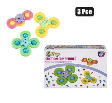 Baby toy edu suction spinner 3pc