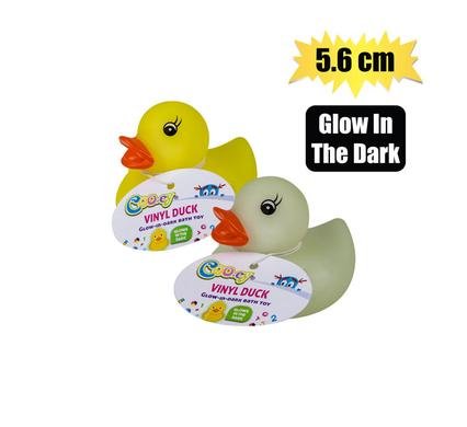 Baby vinyl themed duck 5.6cm, glw-in-dar