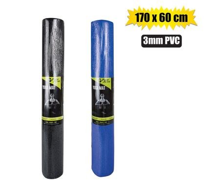Fitness yoga mat 3mm pvc asstd