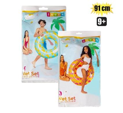 Intex tube 91cm stars/swirls asstd