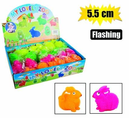 560-000043 Animals prickly bunny flashing5.5cm