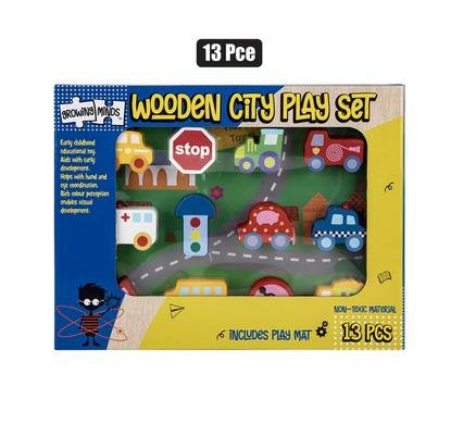 Edu wood city/farm play set