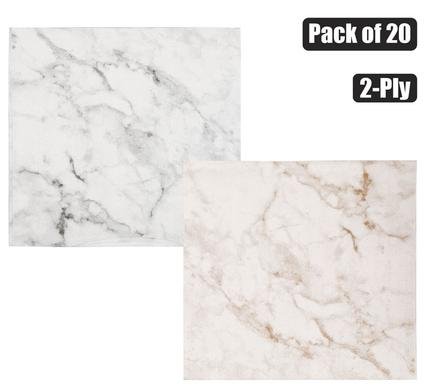 Serviettes 2ply 33cm 20pc marble