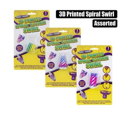 Novelty 3d printed fidget shape asstd