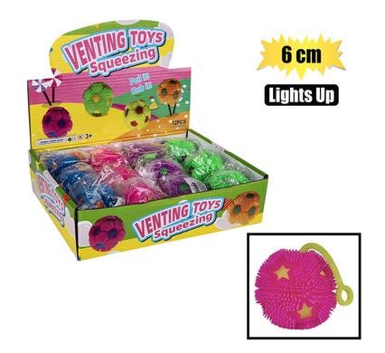 565-000307 Novelty prickly ball w/string &light 6cm