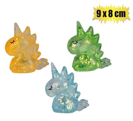 Novelty squeeze unicorn glitter 9x8cm