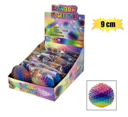 565-000360 Novelty sensory fidget flexi rainbow 9cm