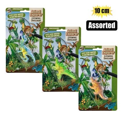 565-000402 Novelty growing dino animals 10cm asstd