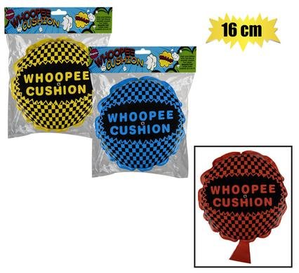 Novelty whoopee cushion s/inflates 16cm