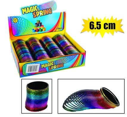 565-001211 Novelty rainbow metallic spring 6.5cm